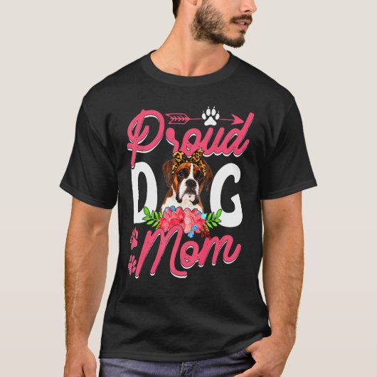 Niedliche Boxer Dog Mama Sonniger Muttertag T-Shirt (Vorderseite)