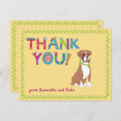 Niedliche Boxer Fun farbenfrohe Blumenbriefe Dankeskarte (Vorne/Hinten)