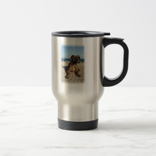 Niedliche Boxer-Hunderostfreier Stahl-Reise-Tasse Reisebecher (Rechts)