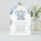 Niedliche Boy Elephant Balloons Bücher für Babydus Begleitkarte (Stehend Vorderseite)