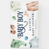 Niedliche Boy Kleidung Kinderwagen Kinderdusche Banner (Vertikal)