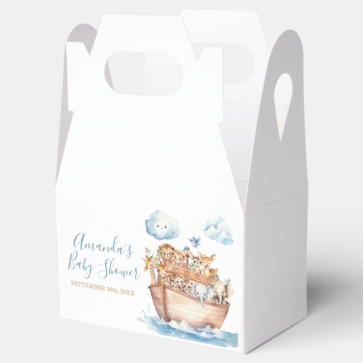 Niedliche Boy Noah's Ark Baby-Dusche Geschenkschachtel (Geöffnet)