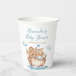 Niedliche Boy Noah's Ark Baby-Dusche Pappbecher