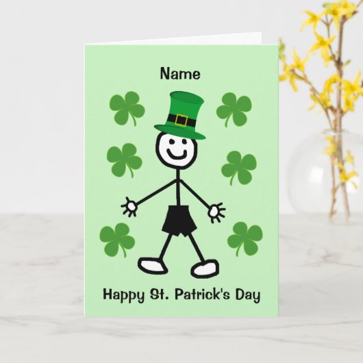 Niedliche Boy St Patrick's Day Card Karte (Gelbe Blume)