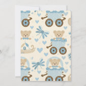 Niedliche Boy Teddy Bear Babydusche Einladung (Rückseite)