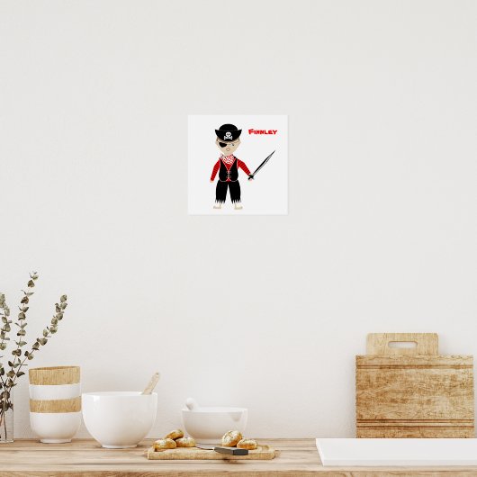 Niedliche Boys Room Pirate Picture Poster Dekorati (Küche)