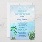 Niedliche Boys Sea Turtles Kinderdusche Einladung (Vorderseite)