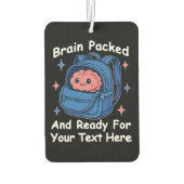 Niedliche "Brain Ready"-Version von Back-to-School Autolufterfrischer (Rückseite)