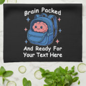 Niedliche "Brain Ready"-Version von Back-to-School Geschirrtuch (Gefaltet)