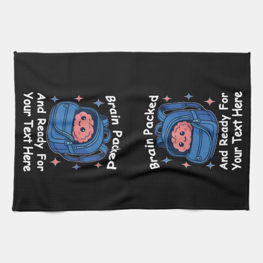 Niedliche "Brain Ready"-Version von Back-to-School Geschirrtuch (Horizontal)