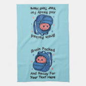 Niedliche "Brain Ready"-Version von Back-to-School Geschirrtuch (Vertikal)