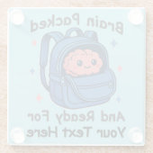 Niedliche "Brain Ready"-Version von Back-to-School Glasuntersetzer (Rückseite)