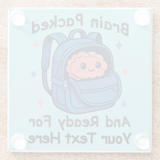 Niedliche "Brain Ready"-Version von Back-to-School Glasuntersetzer (Rückseite)