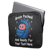 Niedliche "Brain Ready"-Version von Back-to-School Laptopschutzhülle (Vorderseite Links)