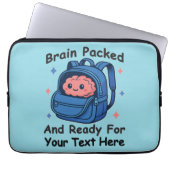 Niedliche "Brain Ready"-Version von Back-to-School Laptopschutzhülle (Vorderseite)