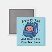 Niedliche "Brain Ready"-Version von Back-to-School Magnet (Vorderseite/Rückseite)
