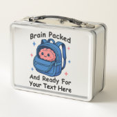 Niedliche "Brain Ready"-Version von Back-to-School Metall Brotdose (Rückseite)