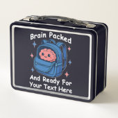 Niedliche "Brain Ready"-Version von Back-to-School Metall Brotdose (Rückseite)