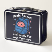 Niedliche "Brain Ready"-Version von Back-to-School Metall Brotdose (Vorderseite)