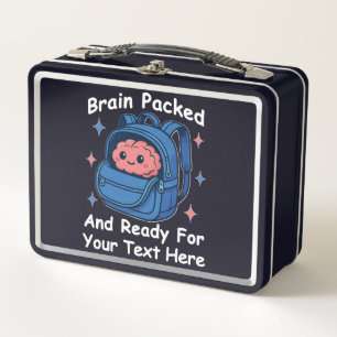 Niedliche "Brain Ready"-Version von Back-to-School Metall Brotdose