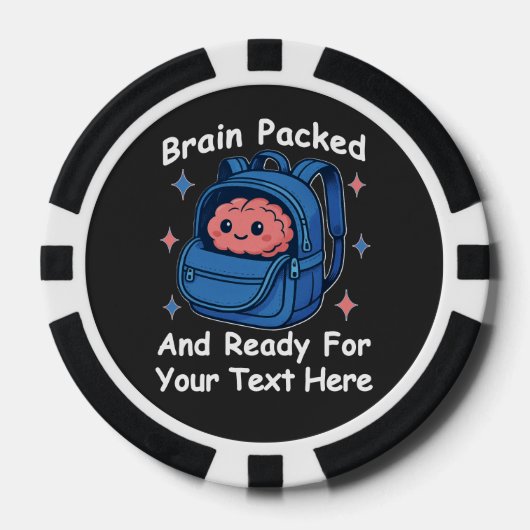 Niedliche "Brain Ready"-Version von Back-to-School Pokerchips (Vorderseite)