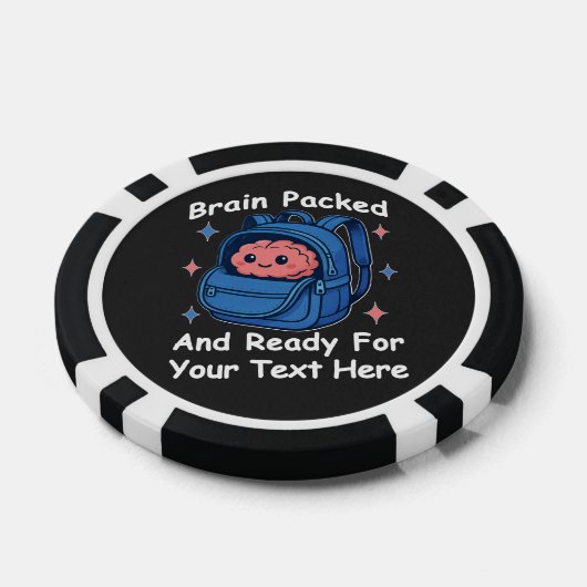 Niedliche "Brain Ready"-Version von Back-to-School Pokerchips (Einzeln)