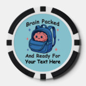 Niedliche "Brain Ready"-Version von Back-to-School Pokerchips (Vorderseite)