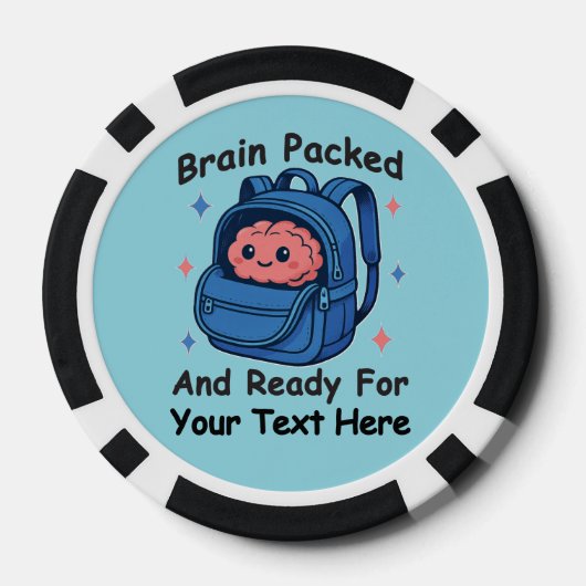 Niedliche "Brain Ready"-Version von Back-to-School Pokerchips (Rückseite)