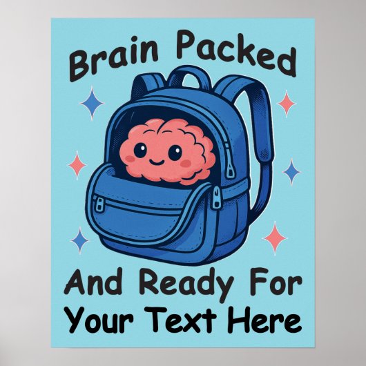 Niedliche "Brain Ready"-Version von Back-to-School Poster (Vorne)