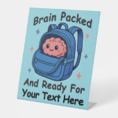 Niedliche "Brain Ready"-Version von Back-to-School Sockelschild (Vorderseite)