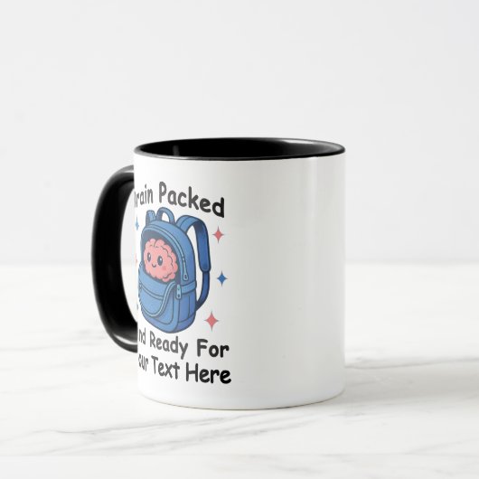 Niedliche "Brain Ready"-Version von Back-to-School Tasse (Vorderseite Links)