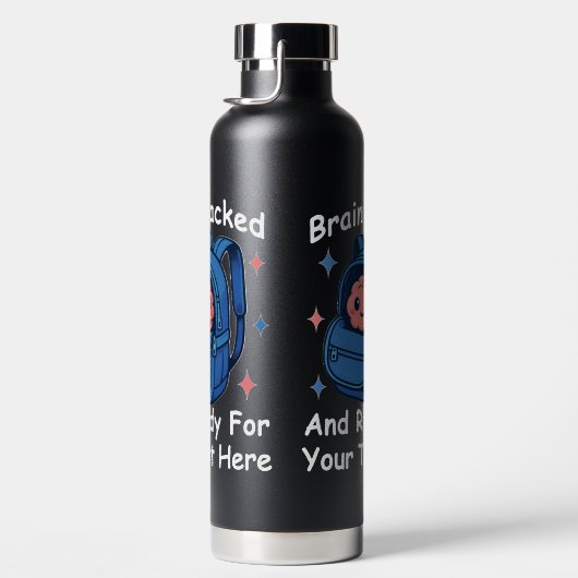 Niedliche "Brain Ready"-Version von Back-to-School Trinkflasche (Rechts)