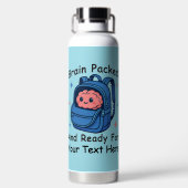 Niedliche "Brain Ready"-Version von Back-to-School Trinkflasche (Rückseite)