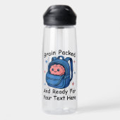 Niedliche "Brain Ready"-Version von Back-to-School Trinkflasche (Rückseite)