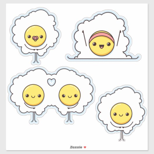 Niedliche Brateier Aufkleber (Blatt)