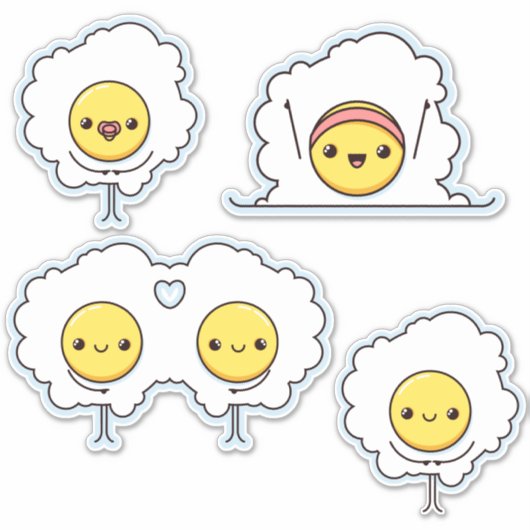 Niedliche Brateier Aufkleber (Vorderseite)