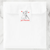 Niedliche Brauerei nur verheiratet Vintag Schwarz- Quadratischer Aufkleber (Tasche)