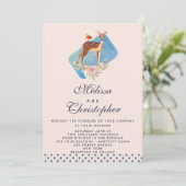 Niedliche Braun-Aquarellenhochzeit Einladung (Stehend Vorderseite)