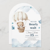 Niedliche Braun-Bärenspülung Einladung (Vorne/Hinten)