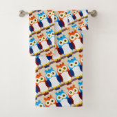 Niedliche Braun- und Blautögel in Zweigstellen Badhandtuch Set (Insitu)