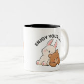 Niedliche Braunbär-Liebe Zweifarbige Tasse (VorderseiteRechts)