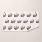 Niedliche Brauncreme-Igel Badhandtuch Set (Handtuch)