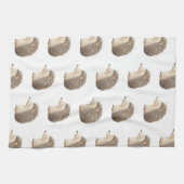 Niedliche Brauncreme-Igel Geschirrtuch (Horizontal)