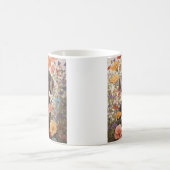 Niedliche braune Dackel und Kosmos-Blume Kaffeetasse (Mittel)