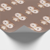 Niedliche braune Eule Geschenkpapier (Ecke)