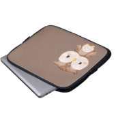Niedliche braune Eule Laptopschutzhülle (Vorne Knopf)