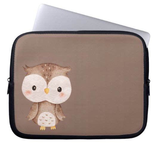 Niedliche braune Eule Laptopschutzhülle (Vorderseite)