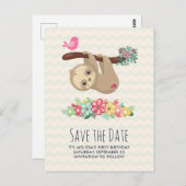 Niedliche braune Fahne, die Save the Date auf den Postkarte (Vorne/Hinten)