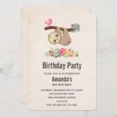 Niedliche braune Fahne, die sich bis zum Geburtsta Einladung (Vorne/Hinten)