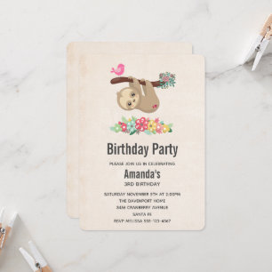 Niedliche braune Fahne, die sich bis zum Geburtsta Einladung